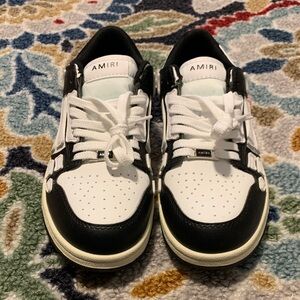 AMIRI Black and White Leather Sneakers